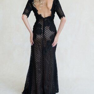 Black Lace Evening Dress